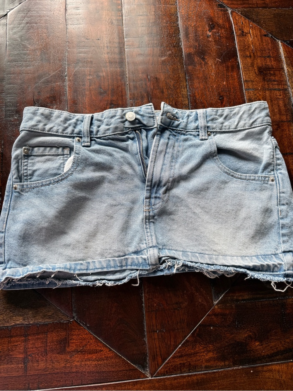 Primark Light Blue Denim Mini Skirt Shorts